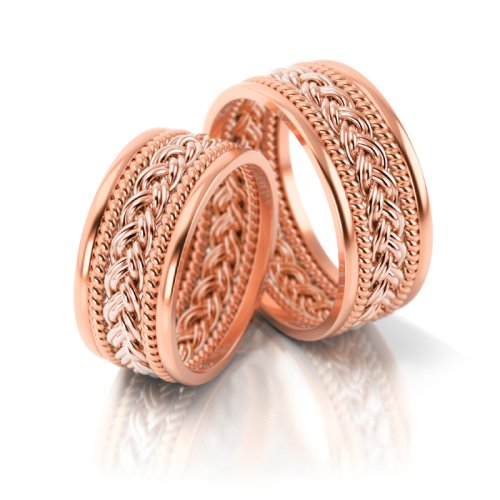 Zlaté snubní prsteny 3007 - Barva zlata: Bílé / Růžové