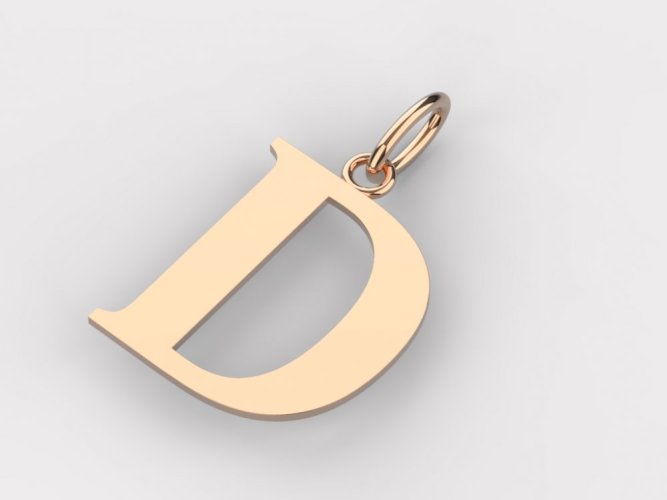 Zlatý přívěsek písmeno D