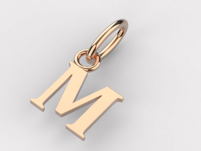 Zlatý přívěsek písmeno M