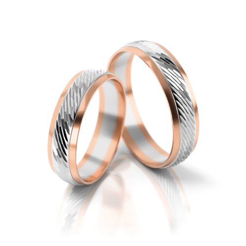 Zlaté snubní prsteny 2063 - Barva zlata: Bílé / Růžové