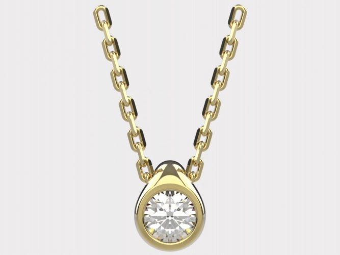 Dámský zlatý náhrdelník 013 - Barva zlata: Růžové, Typ kamene: Briliant