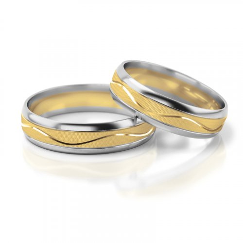 Zlaté snubní prsteny 2234 - Barva zlata: Žluté / Bílé