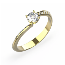 Zlatý zásnubní prsten 975