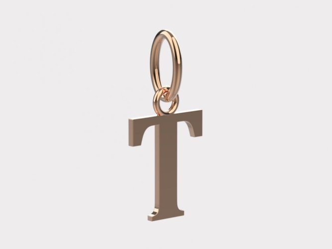 Zlatý přívěsek písmeno T