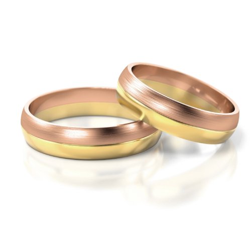 Zlaté snubní prsteny 2120 - Barva zlata: Bílé / Růžové