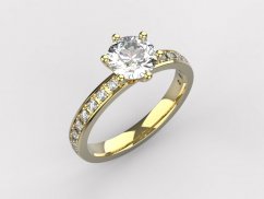 Zlatý zásnubní prsten 383