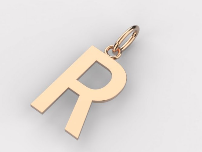Zlatý přívěsek písmeno R