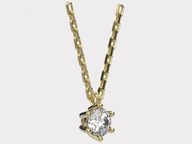 Dámský zlatý náhrdelník 018 - Barva zlata: Růžové, Typ kamene: Briliant