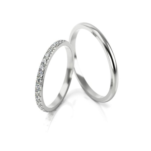 Zlaté snubní prsteny 3298 - Barva zlata: Bílé, Typ kamene: Briliant