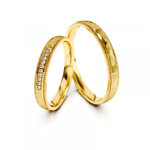 Zlaté snubní prsteny 3321 - Barva zlata: Bílé, Typ kamene: Briliant