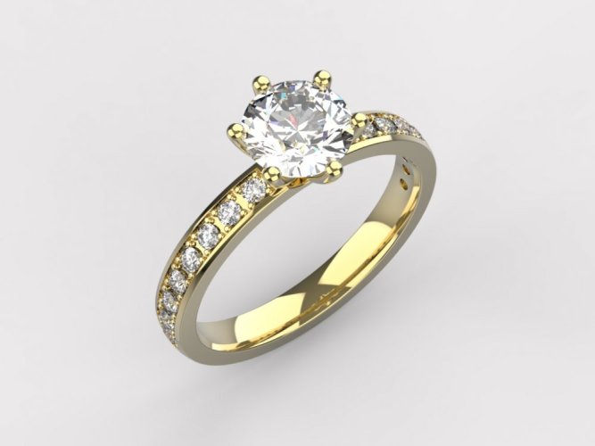 Zlatý zásnubní prsten 383