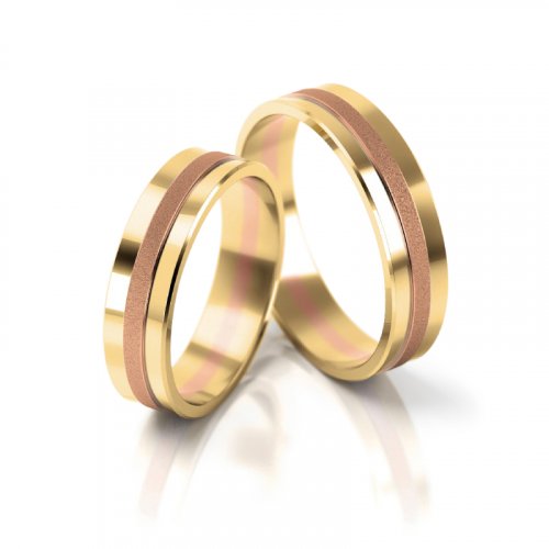 Zlaté snubní prsteny 2057 - Barva zlata: Žluté / Bílé
