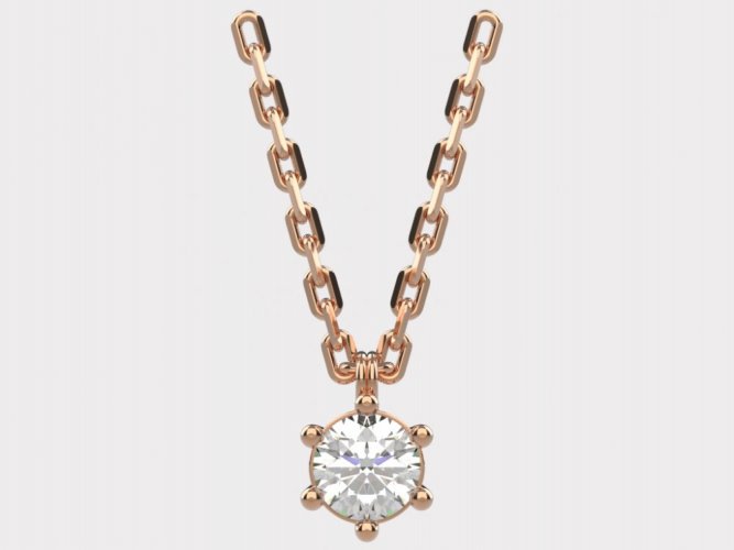 Dámský zlatý náhrdelník 018 - Barva zlata: Růžové, Typ kamene: Briliant