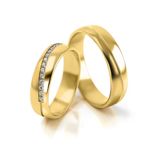 Zlaté snubní prsteny 3308 - Barva zlata: Růžové / Bílé, Typ kamene: Zirkon