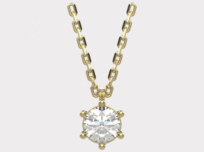 Dámský zlatý náhrdelník 018 - Barva zlata: Žluté, Typ kamene: Moissanit