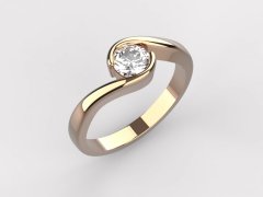 Zlatý zásnubní prsten 052