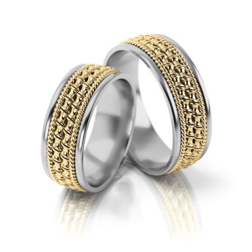 Zlaté snubní prsteny 3145 - Barva zlata: Bílé / Žluté