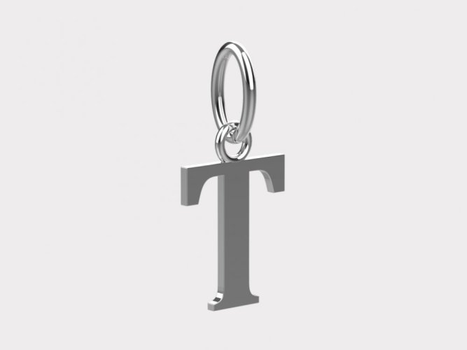 Zlatý přívěsek písmeno T