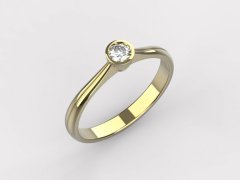 Zlatý zásnubní prsten 034