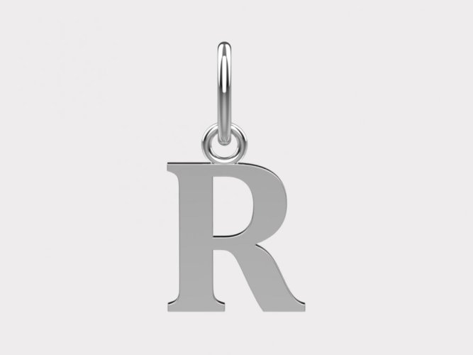 Zlatý přívěsek písmeno R