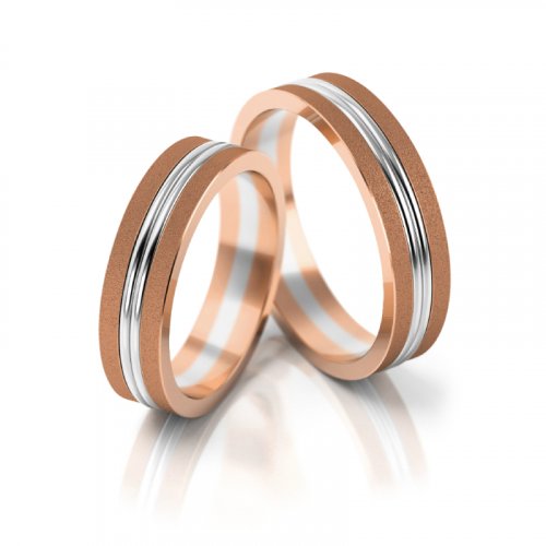 Zlaté snubní prsteny 3148 - Barva zlata: Růžové / Bílé