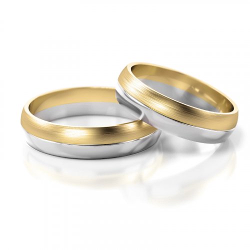 Zlaté snubní prsteny 2120 - Barva zlata: Růžové / Bílé