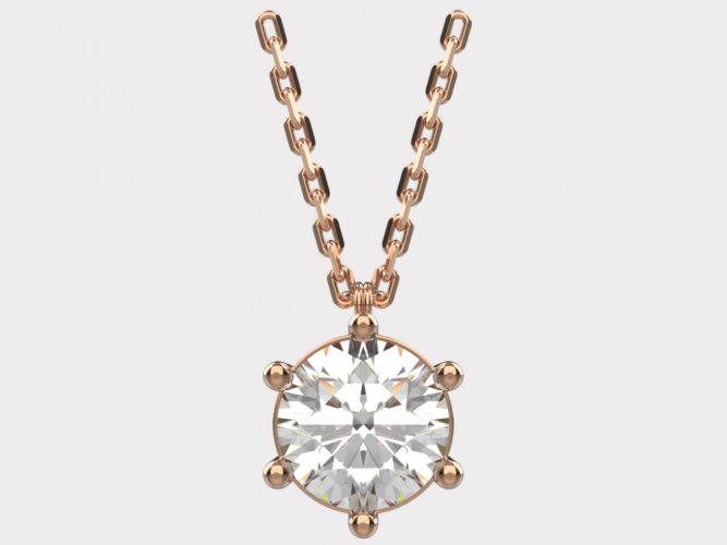 Dámský zlatý náhrdelník 018 - Barva zlata: Žluté, Typ kamene: Moissanit