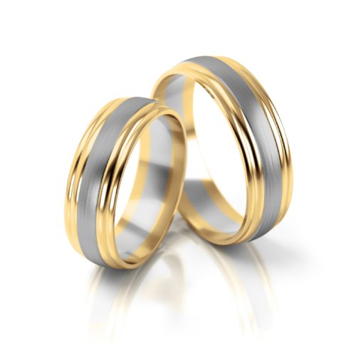 Zlaté snubní prsteny 2135 - Barva zlata: Bílé / Růžové