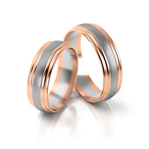 Zlaté snubní prsteny 2135 - Barva zlata: Bílé / Růžové