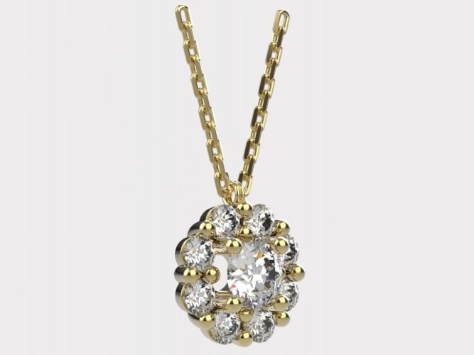Dámský zlatý náhrdelník 010 - Barva zlata: Růžové, Typ kamene: Zirkon