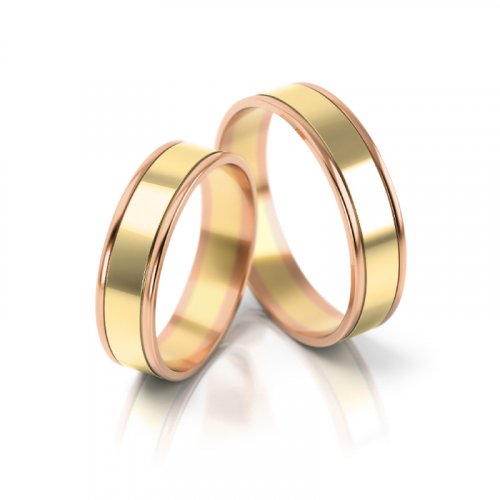 Zlaté snubní prsteny 2074 - Barva zlata: Růžové