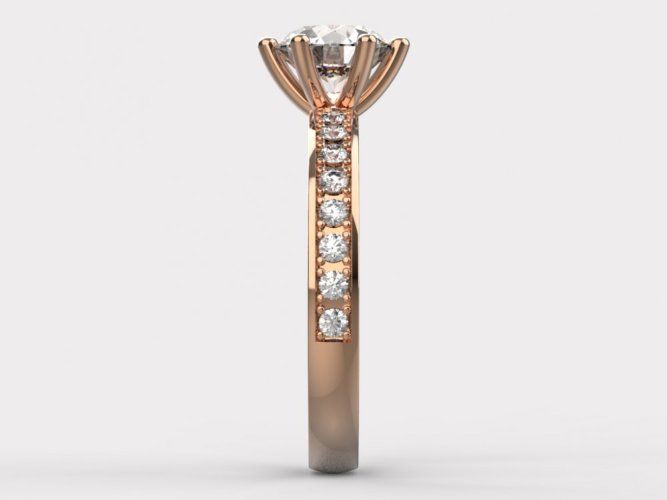 Zlatý zásnubní prsten 383