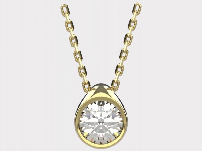 Dámský zlatý náhrdelník 013 - Barva zlata: Žluté, Typ kamene: Moissanit