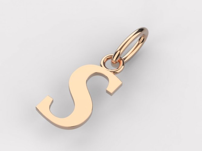 Zlatý přívěsek písmeno S