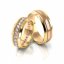 Zlaté snubní prsteny 3181 - Barva zlata: Růžové, Typ kamene: Moissanit