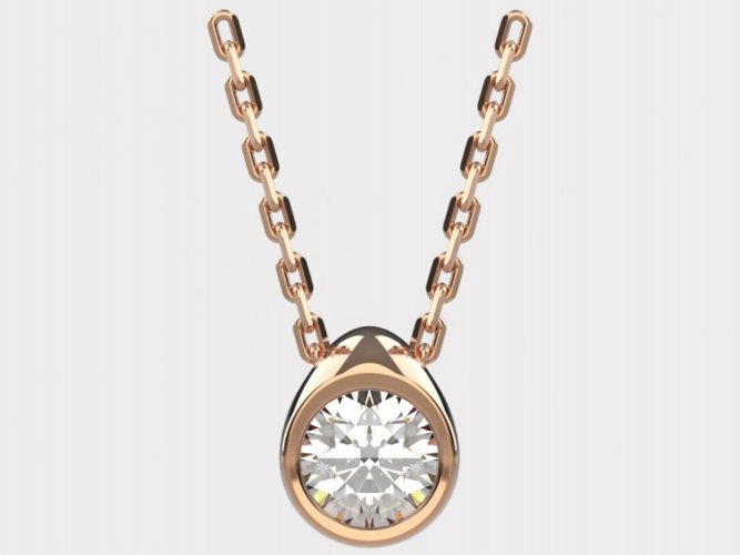 Dámský zlatý náhrdelník 013 - Barva zlata: Růžové, Typ kamene: Zirkon