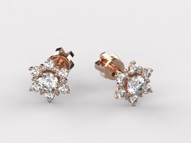 Dámské zlaté náušnice 011 - Barva zlata: Žluté, Typ kamene: Zirkon