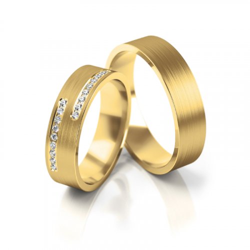 Zlaté snubní prsteny 3213 - Barva zlata: Bílé, Typ kamene: Zirkon