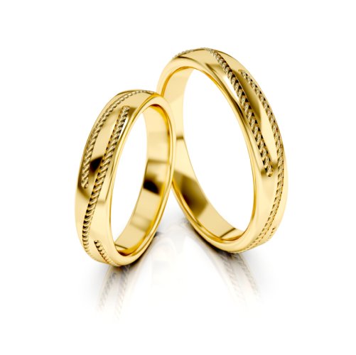 Zlaté snubní prsteny 3323 - Barva zlata: Růžové / Žluté