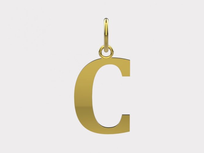 Zlatý přívěsek písmeno C