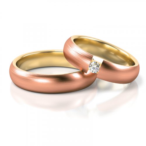 Zlaté snubní prsteny 3274 - Barva zlata: Bílé / Žluté, Typ kamene: Zirkon