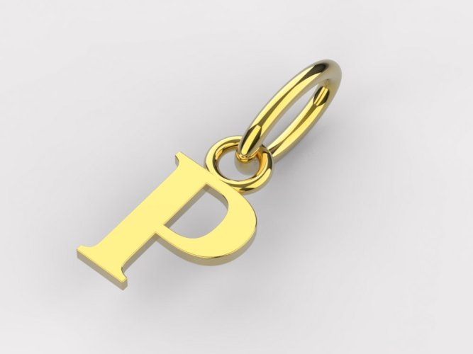 Zlatý přívěsek písmeno P