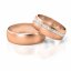 Zlaté snubní prsteny 3292 - Barva zlata: Růžové, Typ kamene: Moissanit