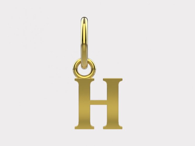 Zlatý přívěsek písmeno H