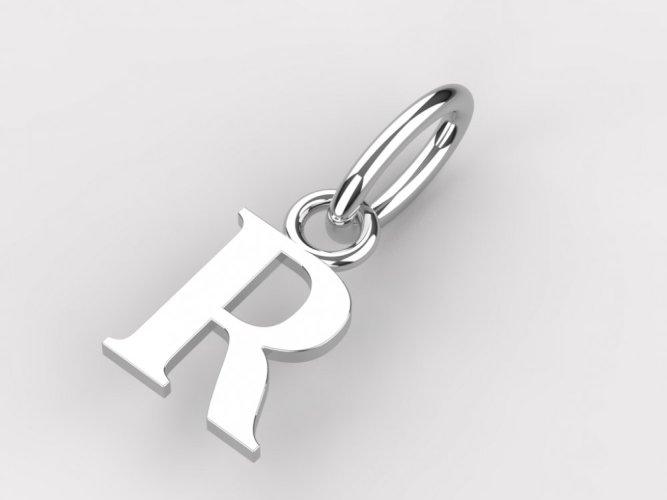 Zlatý přívěsek písmeno R