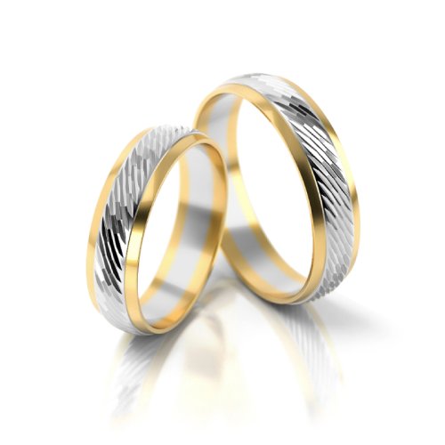 Zlaté snubní prsteny 2063 - Barva zlata: Bílé / Růžové