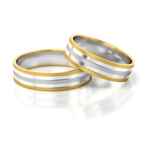 Zlaté snubní prsteny 2231 - Barva zlata: Bílé