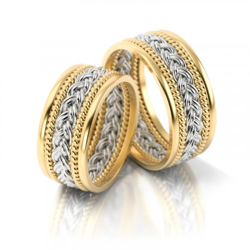Zlaté snubní prsteny 3007 - Barva zlata: Bílé / Růžové