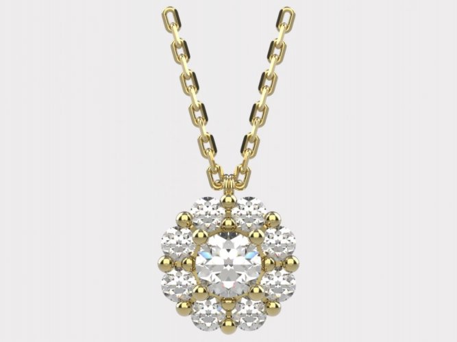 Dámský zlatý náhrdelník 010 - Barva zlata: Bílé, Typ kamene: Zirkon