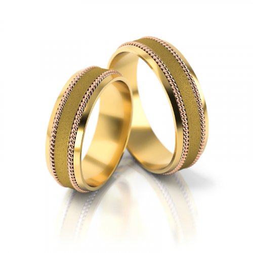 Zlaté snubní prsteny 3050 - Barva zlata: Bílé / Růžové